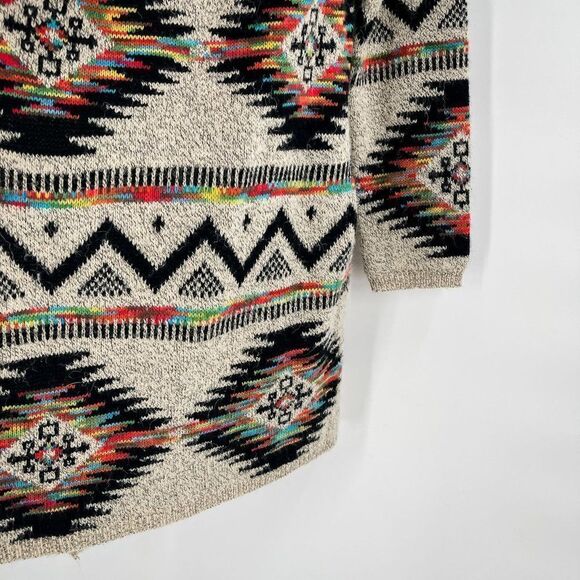 Dreamers Aztec Southwestern Long Sleeve Cardigan Sweater - Picture 6 of 8